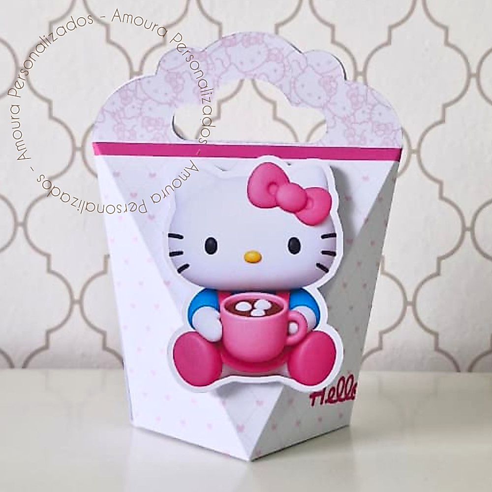 CAIXA TRIANGULOVE PERSONALIZADA PARA LEMBRANCINHAS HELLO KITTY |CAIXINHAS |ANIVERSARIO|