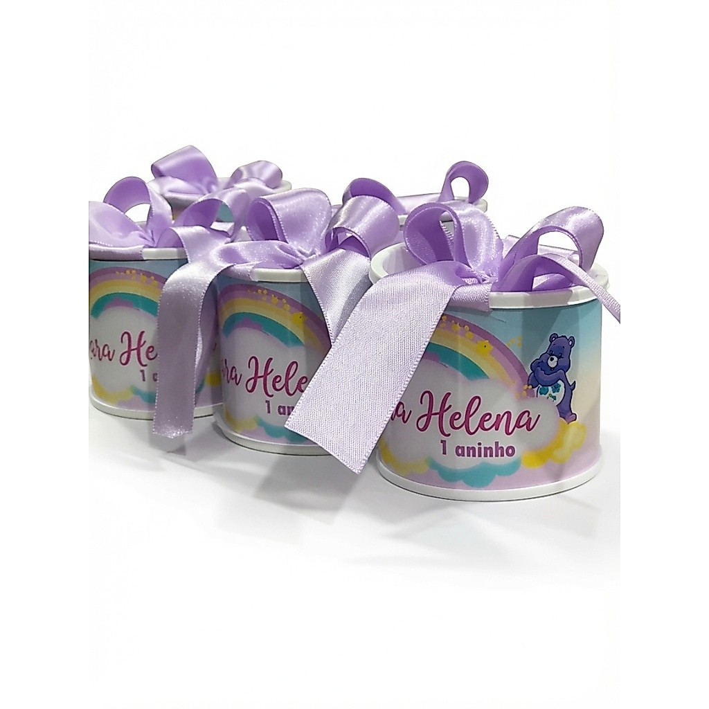 Kit Tubolatas Personalizadas 5x6cm – Tema Ursinhos Carinhosos | Lembrancinha de Aniversário e Maternidade