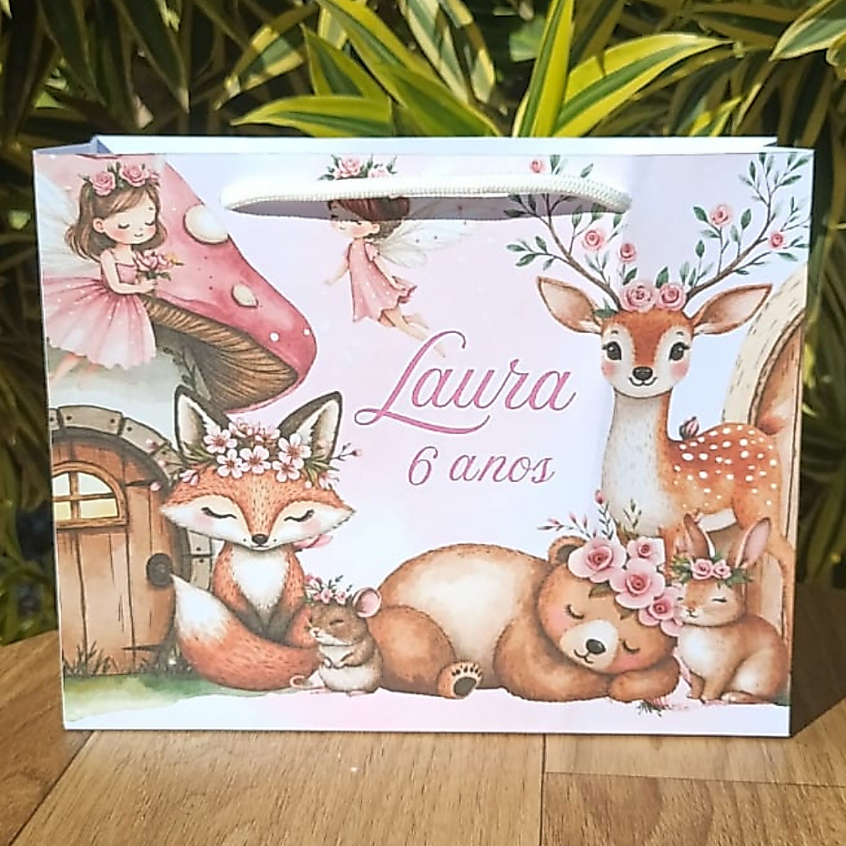 sacolinha bosque encantado sacolinha personalizada bosque aniversario,festa, sacolinha lembrancinha