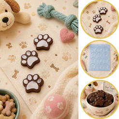 1~10 Forma Simples Bombom Pata De Cachorro 9411 Acetato BWB Para Bombom e Doces de Chocolate (CHOCO)