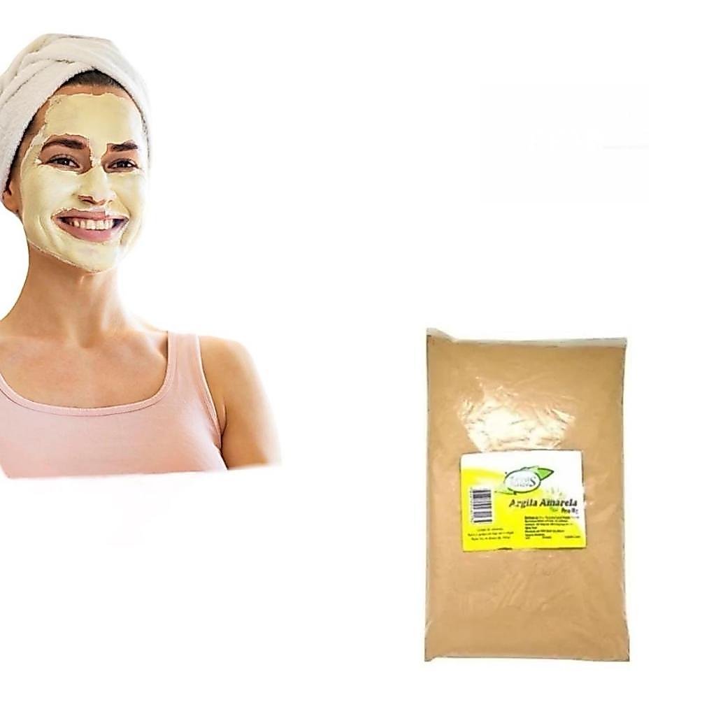 Argila Amarela 1kg 100% Pura Ervas e Raízes