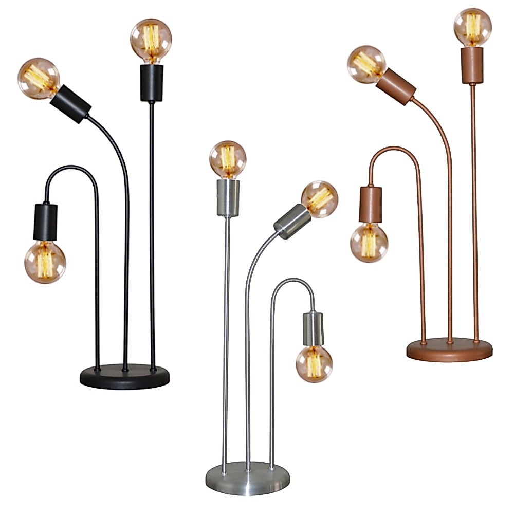 Luminaria de Mesa Retrô - Abajur para sala o quarto - Ideal para utilizar com lâmpadas de Filamento