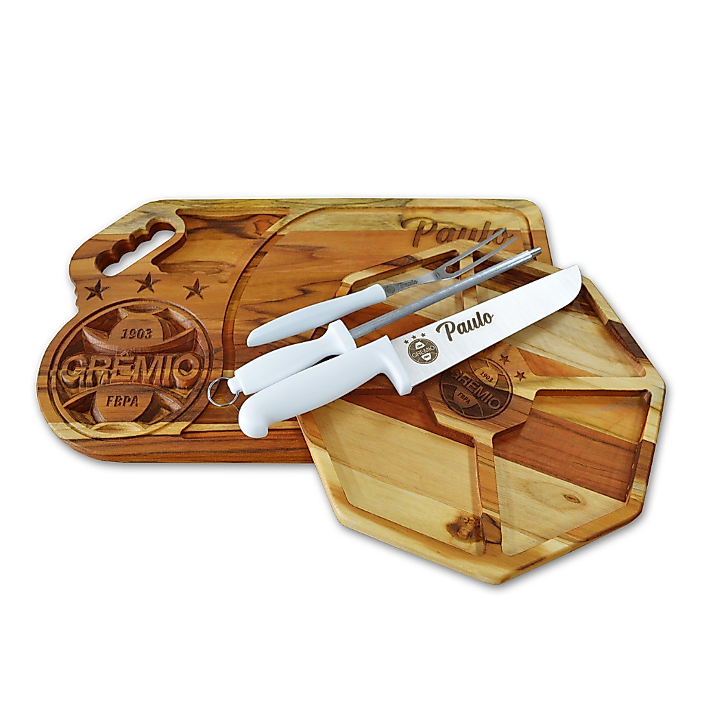 Kit Churrasco Completo 5 pçs Personalizado Time Nome Logo Empresa Presente Dia d