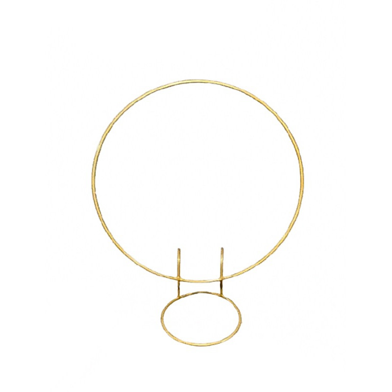 Arco Dourado Mini para Centro de Mesa 50cm Suporte Redondo Metal Decoração Casamento Festa Minimalista