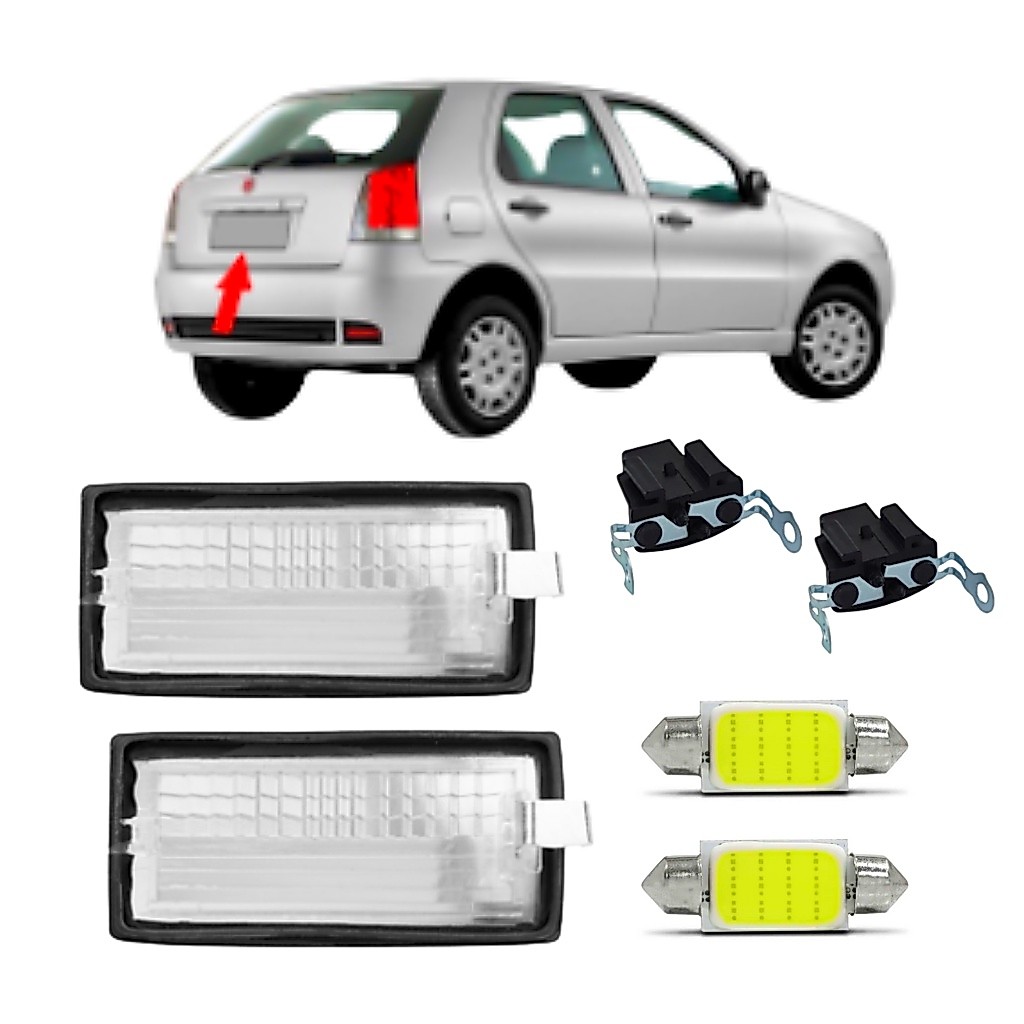 Par Lanterna Luz De Placa + Lampada Led Fiat Palio G3 2004 á 2016