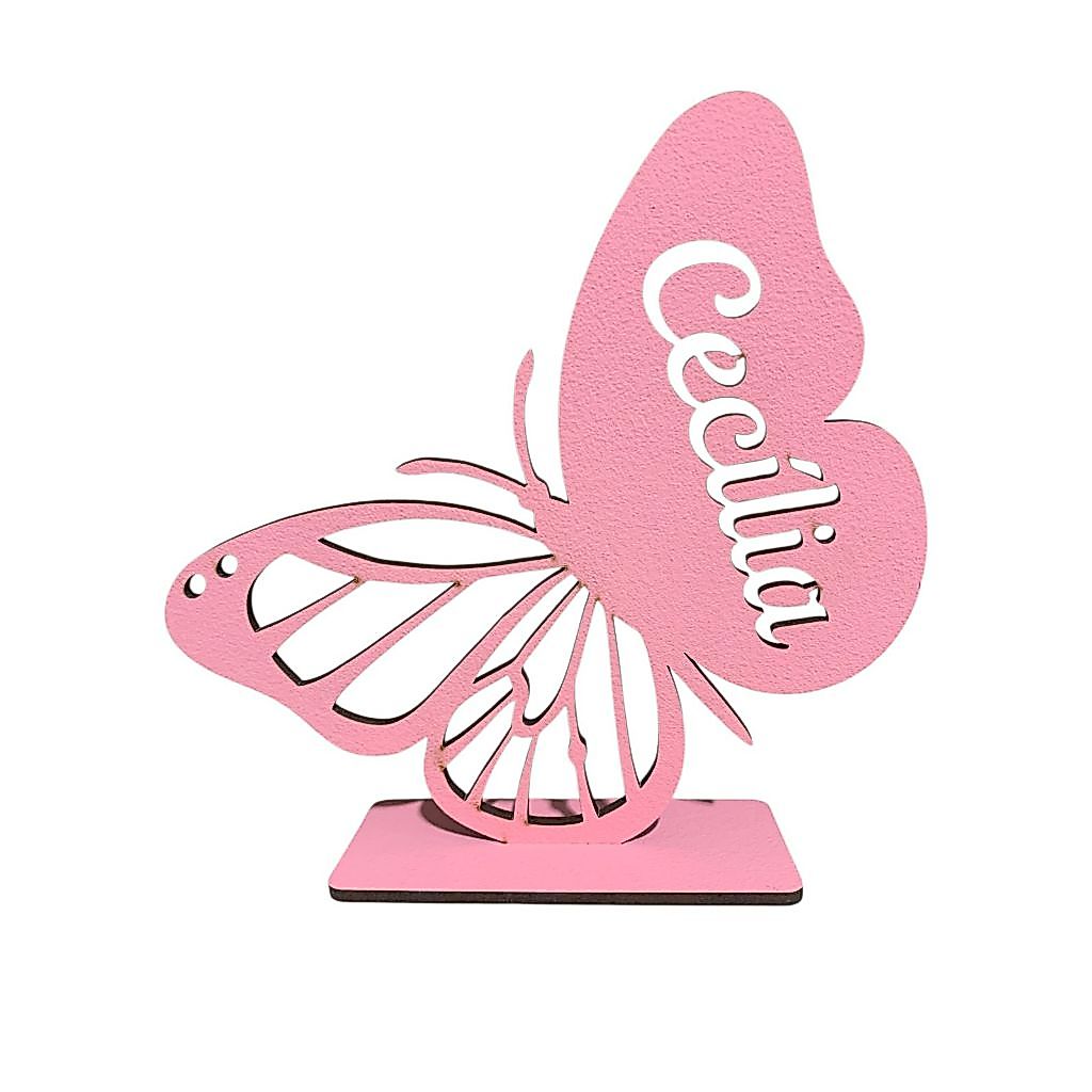 10 Centro De Mesa Borboleta Personalizado Em Mdf Rosa