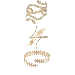 Bracelete De Metal Cobra Folha Para Festa Fantasia Cleópatra