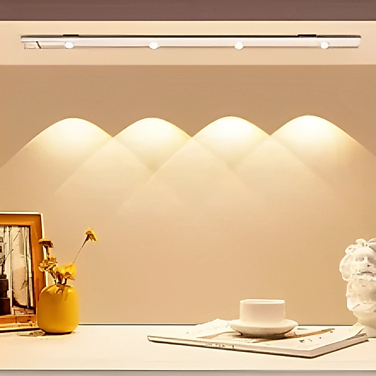 Ultra Fino Diodo Emissor de Luz 30/40/60cm Armário Lâmpada Pir Sensor de Movimento Sem Fio Usb Recarregável luminária