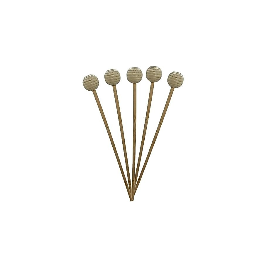 Vareta de Madeira com Bolinha Decorativa para Difusor - 20,5cm - 5 unidades - Rizzo