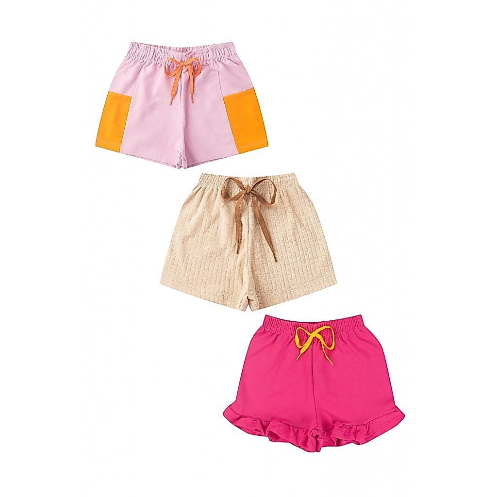Kit Sortido 3 Shorts - Saia Infantil Feminino Avulso