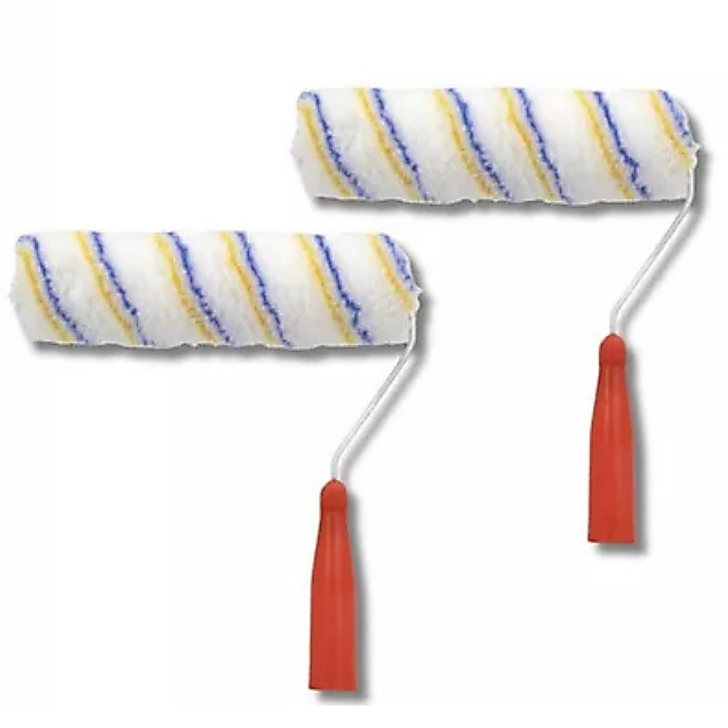 Kit 2 Rolo de Pintura Anti Respingo Lã 23cm 25cm 10cm c/ Cabo Profissional