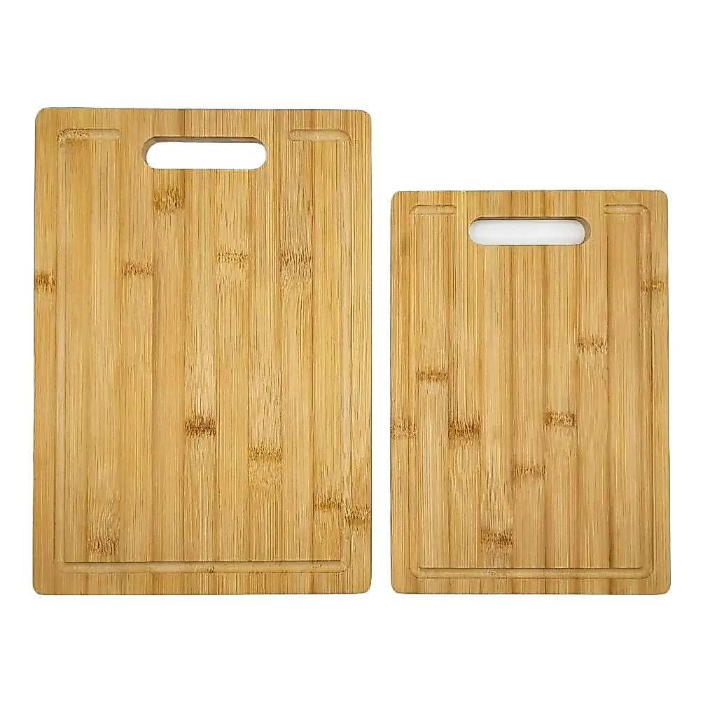 Kit Tábua De Corte Bambu 2 Ou 1 Carne Legumes Madeira Resistente