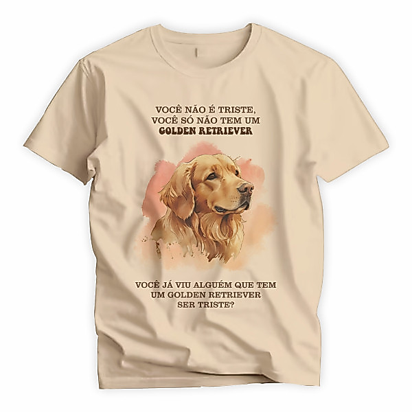 Camiseta Golden Retriever Unissex 100% Algodão Premium Dog Lover 🐶 Cute Aesthetic Viral TikTok ✨