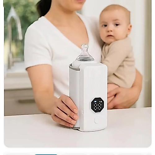 Aquecedor Mamadeira Recarregável Visor LCD Leite Bebê Portátil Bivolt 6 Níveis Pronta Entrega
