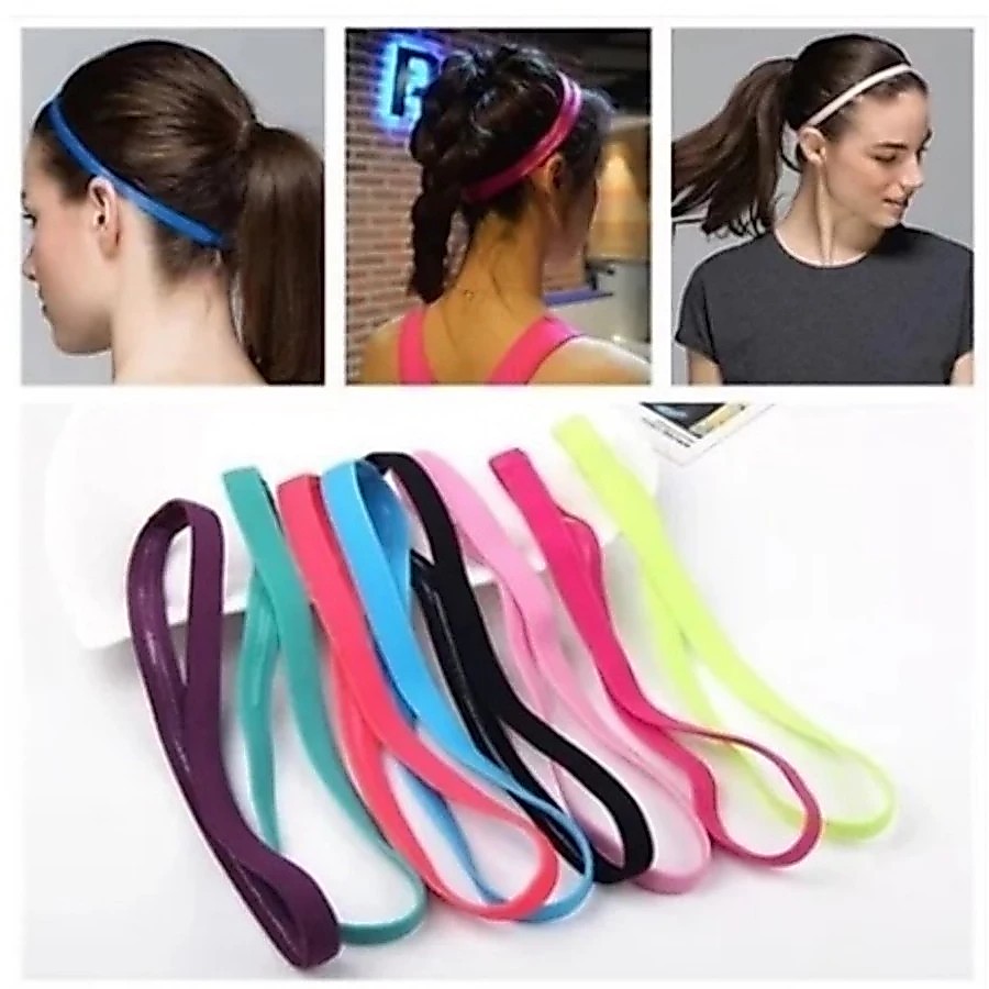 Kit com 6/18/36 Faixas de Cabelo Esportivas Elásticas Antiderrapantes Multicoloridas Unissex