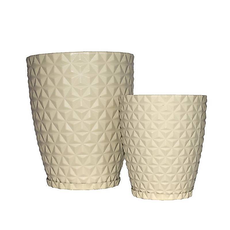 Kit 2 Vasos Polietileno para Plantas Jardim Sala Luxo Diamante P e M