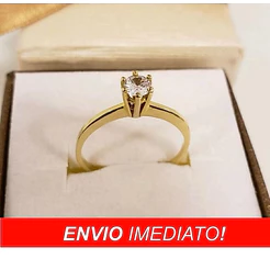 Anel solitário em moeda antiga