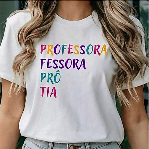 Camiseta Feminina Professora Pedagogia Estampada | T-Shirt Educação 100% Algodão Premium Confortável Profissão Blusa