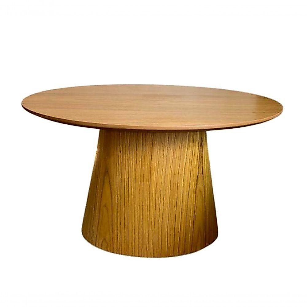 Mesa Cone De Centro Oval 120X80Cm Tampo Freijó Marrom · foto 2