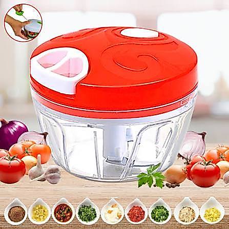 Mini Processador Manual de Alimentos 500ml - Compacto, Leve e Fácil de Limpar