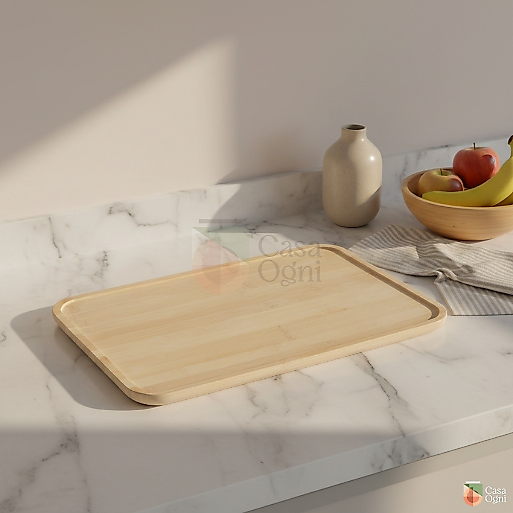 Bandeja Retangular Bambu 30X45cm Eco Prime Tábua Petisqueira Gourmet