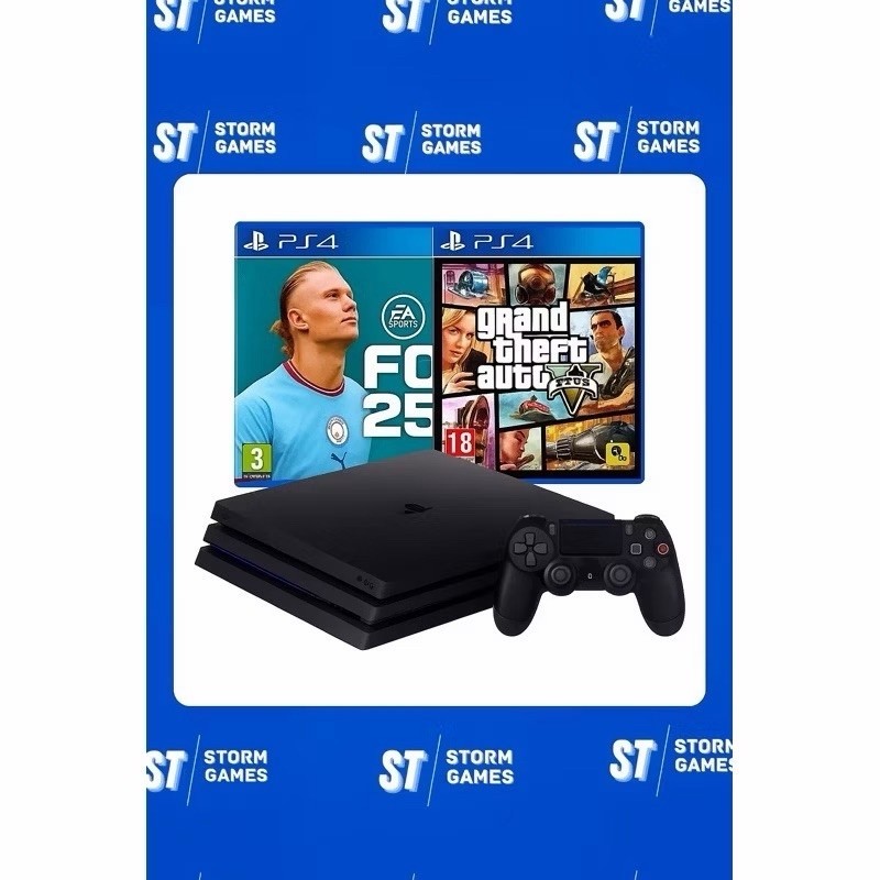 PS4 SLIM/FAT/ PRO SEMINOVO C/ GTA 5 OU FC 25