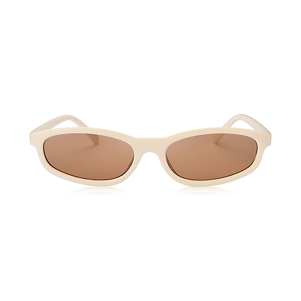 Óculos de Sol Milano Branco com Lentes Marrom Unissex UV400