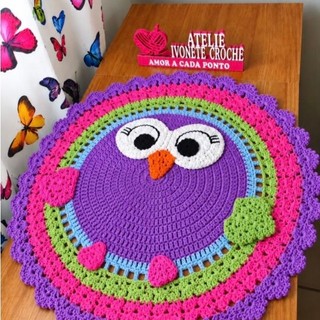 Tapete Coruja de Crochê Artesanal 🦉🧶