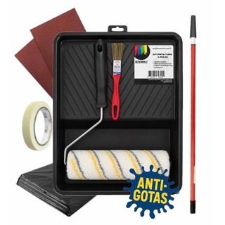 Kit Pintura Anti-Gotas Pinta Tudo Completo C/ Rolo 23cm + 3 Peças (+ 2 Opções de kit)