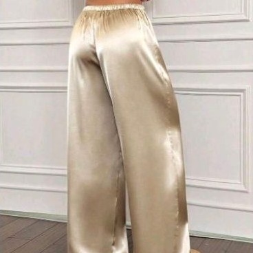 Calça Cetim Feminina Premium Wide Leg Luxo e Conforto