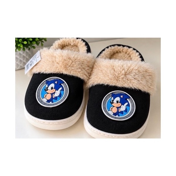 Pantufa Infantil Personagens Heróis Peluciada Quentinha Confortável Antiderrapante sonic