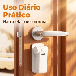 Trava de Maçaneta Autocolante de Segurança Infantil Evita Crianças e Pets Abrir Portas de Casa