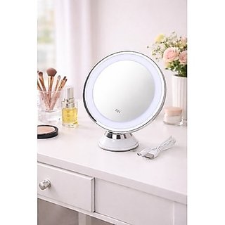 Espelho Mesa Redondo LED USB Aumento 10x Branco BLACK BULL
