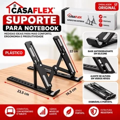 Suporte Ergonômico para Notebook Laptop MacBook Tablet Dobrável Ajustável Portátil com Vários Níveis