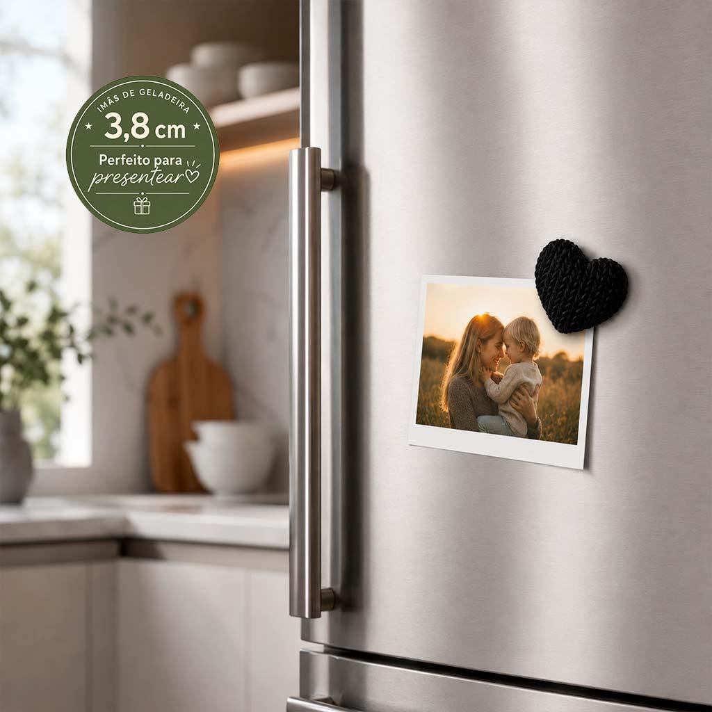 Kit de Imãs Geladeira Coração Decorativo – Imã Magnético para Recados e Fotos – Decoração de Cozinha