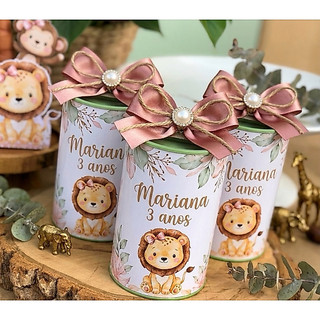 Kit Cofrinhos Personalizados Safari 10 unidades Lembrancinha Festa Infantil Aniversário
