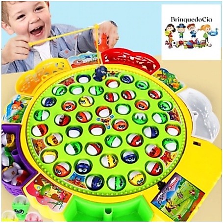 Brinquedo Jogo Infantil Pescaria Pega Peixe Pesca Maluca Musica 24 PEIXES brinquedo joga para Crianças