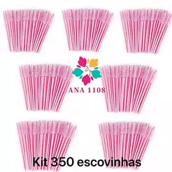 ANA 1108 KIT 350 unidades escovinhas glitter e sem Glitter Extensão de Cílios e sobrancelha