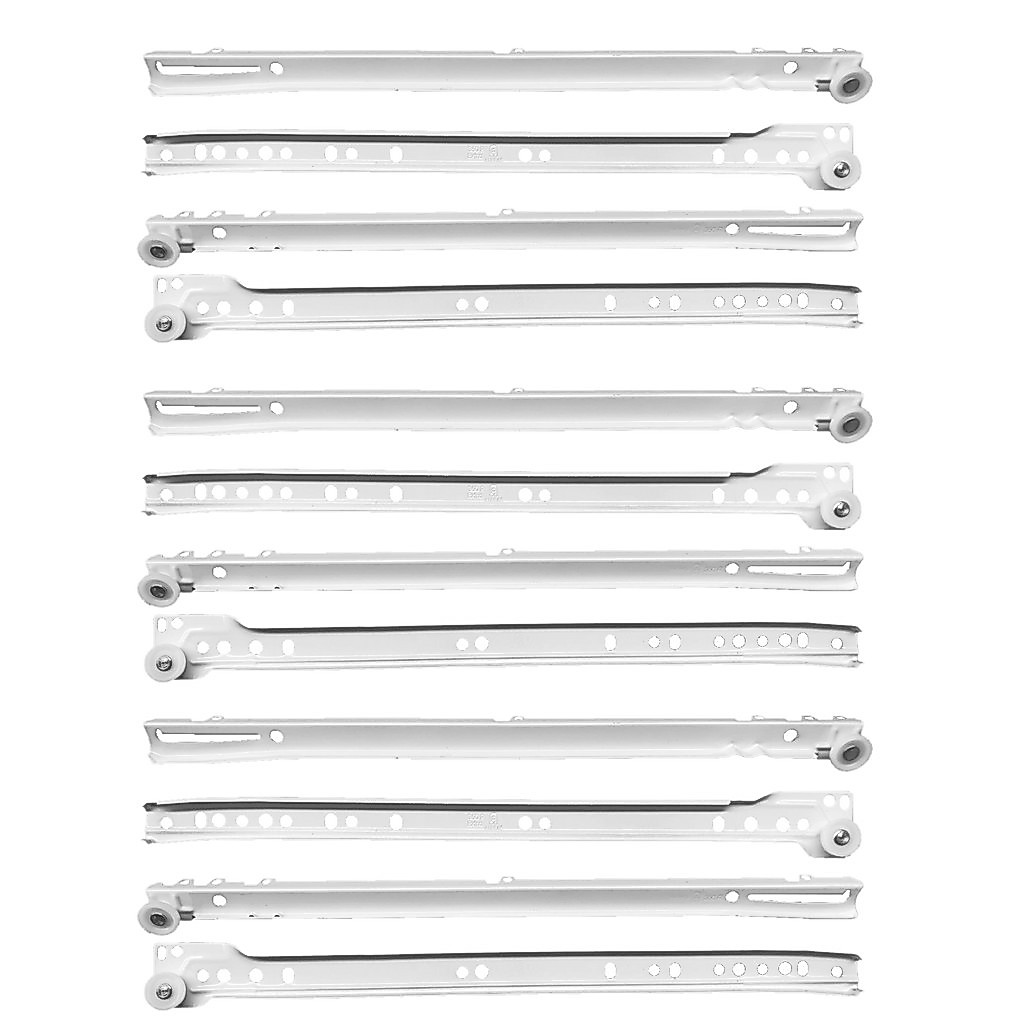 Kit 6 Corrediça Trilho Branca Gaveta 350mm 35cm Extra 3 Par