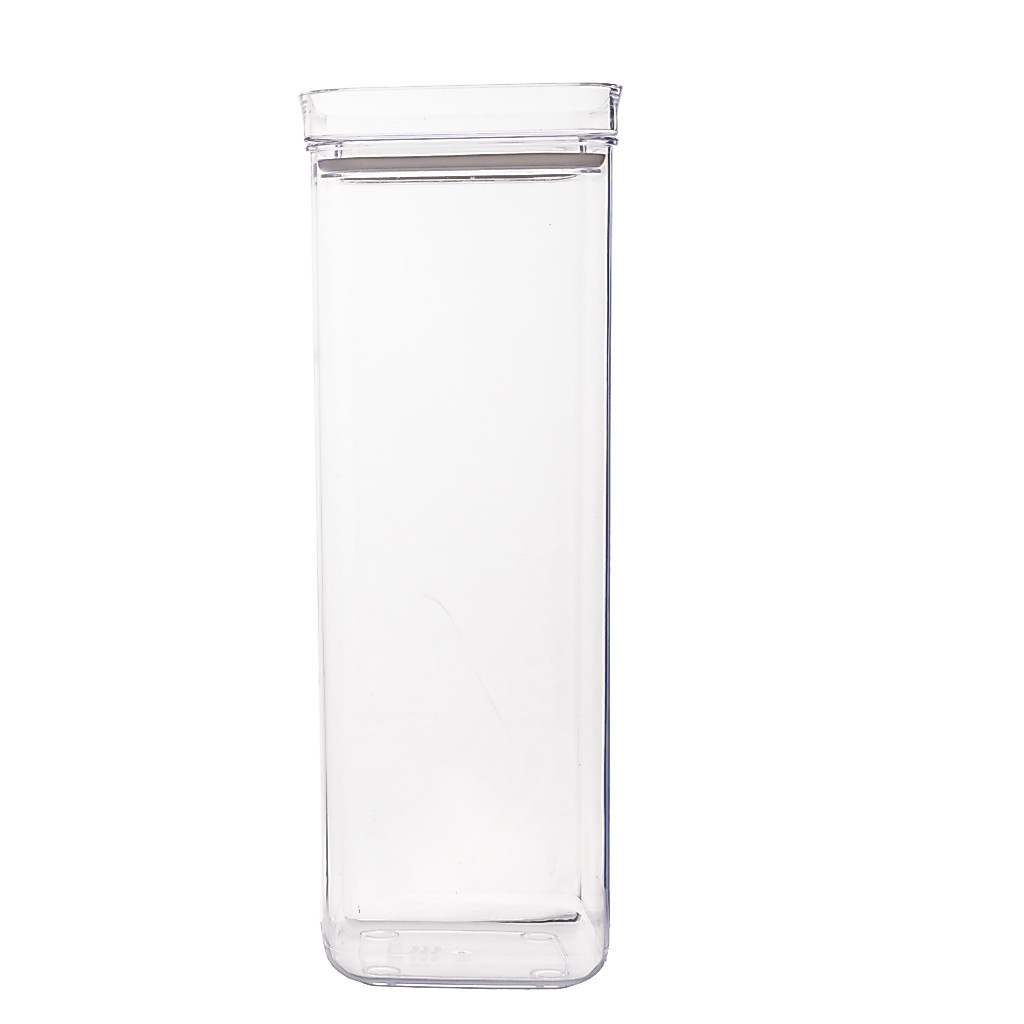 Pote Hermético 2,2 Litros Quadrado Acrílico Cristal Empalhável Para Mantimento Organizador BPA Free