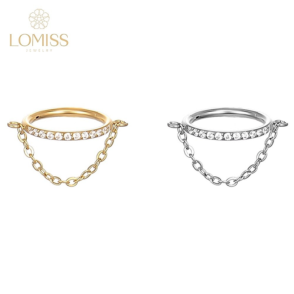 Lomiss Piercing Septril Rook Conch Nariz Argola Aço Cirúrgico Segmento Articulad