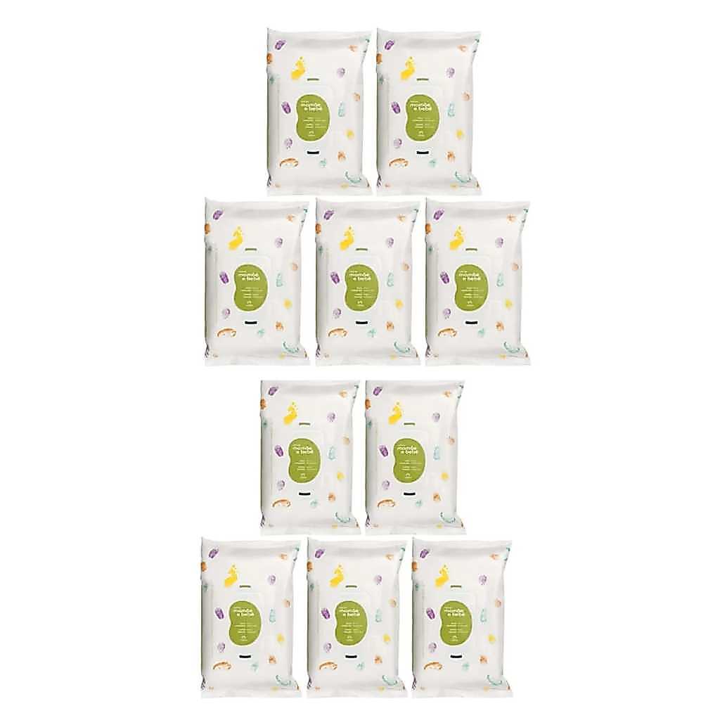 10 Pacotes de Lenço Mamãe e Bêbe com Fragrância contém 16 folhas em cada pacote
