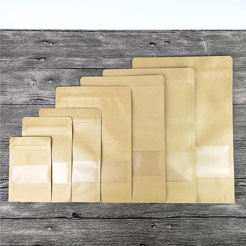 Saco Stand Up Pouch Kraft Fosco C/ Visor Escolha O Tamanho kit 10/50 unidades