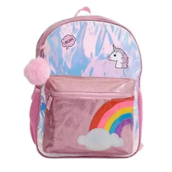 Mochila Juvenil Unicórnio Pom Pom Refletiva Clio Girls