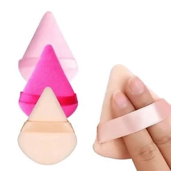 Kit 24/48 unidades Esponja Triangular Para Pó De Veludo Maquiagem