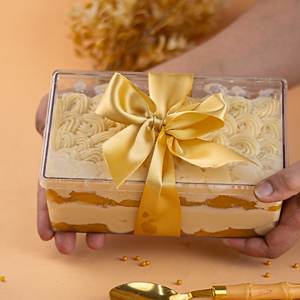 24 CAKE BOX CRISTAL RETANGULAR COM TAMPA 500 Ml (Blue Star)(CHOCO)