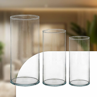 Trio de Tubos Vasos Decorativos em Vidro Grosso Centro de Mesa Flor Natural Casa Escritór…