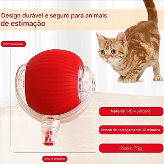 Bola De Rolamento Automática Para Gatos Brinquedo Inteligente Cauda Falsa Recarregável El…