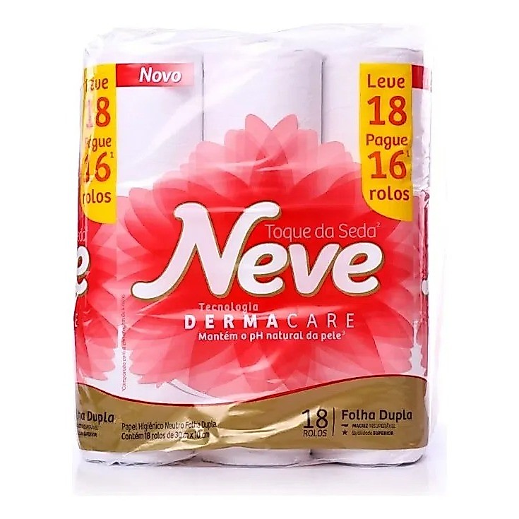 Papel Higiênico Toque Seda Neve - 18 rolos