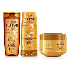 Kit Óleo Extraordinário L'Oréal Paris Elseve Shampoo 200ml + Condicionador 200ml + Creme De Tratamento 300g